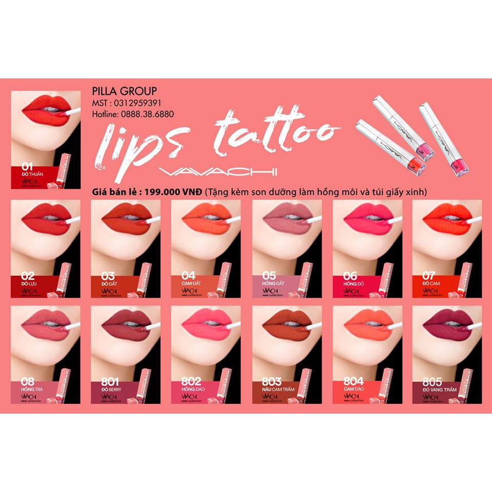 [MUA 1 TẶNG 1] Son Vavachi Lips Tattoo Chính Hãng 100% | BigBuy360 - bigbuy360.vn