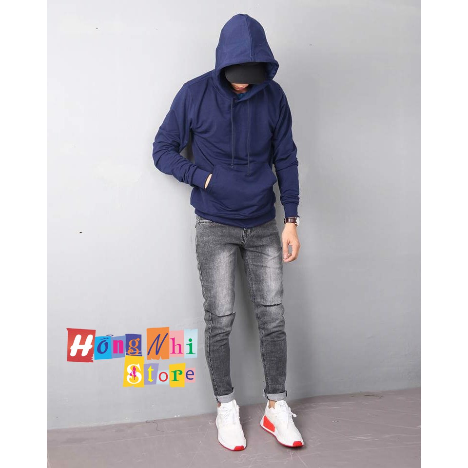 Áo Hoodie Trơn Cao Cấp Màu Xanh Đen Đậm - Hoodie Basic Unisex Form Rộng Nam Nữ - MM | BigBuy360 - bigbuy360.vn