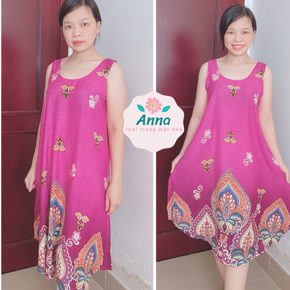 Váy lanh xuông from đại, chất mát, nhiều họa tiết