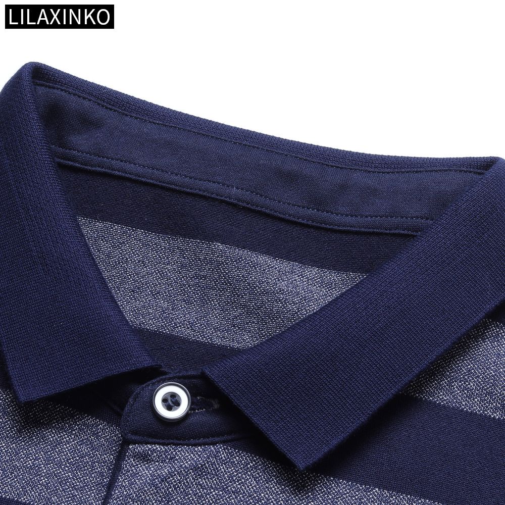 Áo Thun Polo Tay Dài Họa Tiết Kẻ Sọc 4 Màu Thời Trang Thu Đông Cho Nam