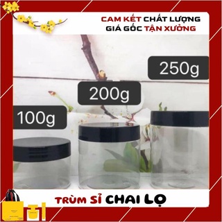 Hủ Đựng Kem ❤ Hủ Nhựa Pet Trong,Nâu,Đen 200g,250g , hủ chiết mỹ phẩm , chai lọ chiết mỹ phẩm , trum si chai lo