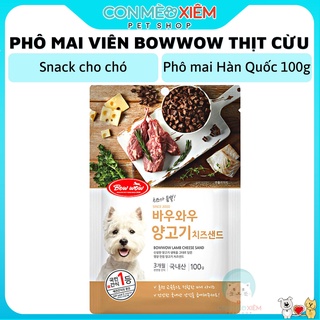 Phô mai cho chó thịt cừu Bowwow 100g, thức ăn snack thưởng tăng cân cún lớn nhỏ mẹ bầu Con Mèo Xiêm