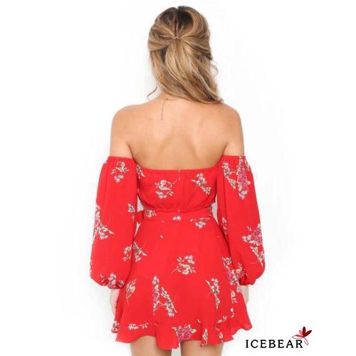 Set áo croptop trễ vai + chân váy lưng cao thiết kế quyến rũ | BigBuy360 - bigbuy360.vn