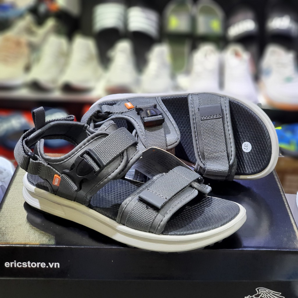 Sandal Vento nam nữ SD-NB01 màu xám Grey quai dán, quai bấm linh hoạt, Dép quai hậu chính hãng đi học đi làm