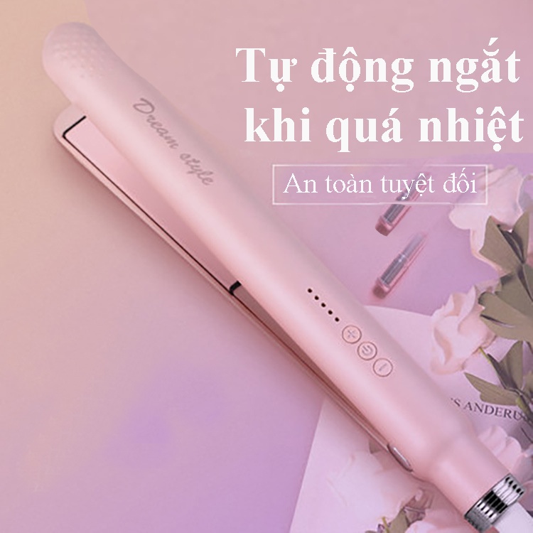 Máy Duỗi Tóc, Uốn Tóc, Ép Tóc 3 Trong 1 Dream Style, Thanh Kẹp Bằng Gốm, 5 Mức Nhiệt, Làm Nóng Nhanh, Tỏa Nhiệt Đều