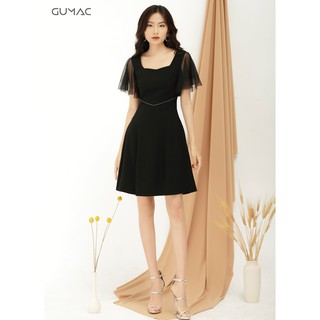 Đầm tay lưới viền eo GUMAC MS09911_DEN
