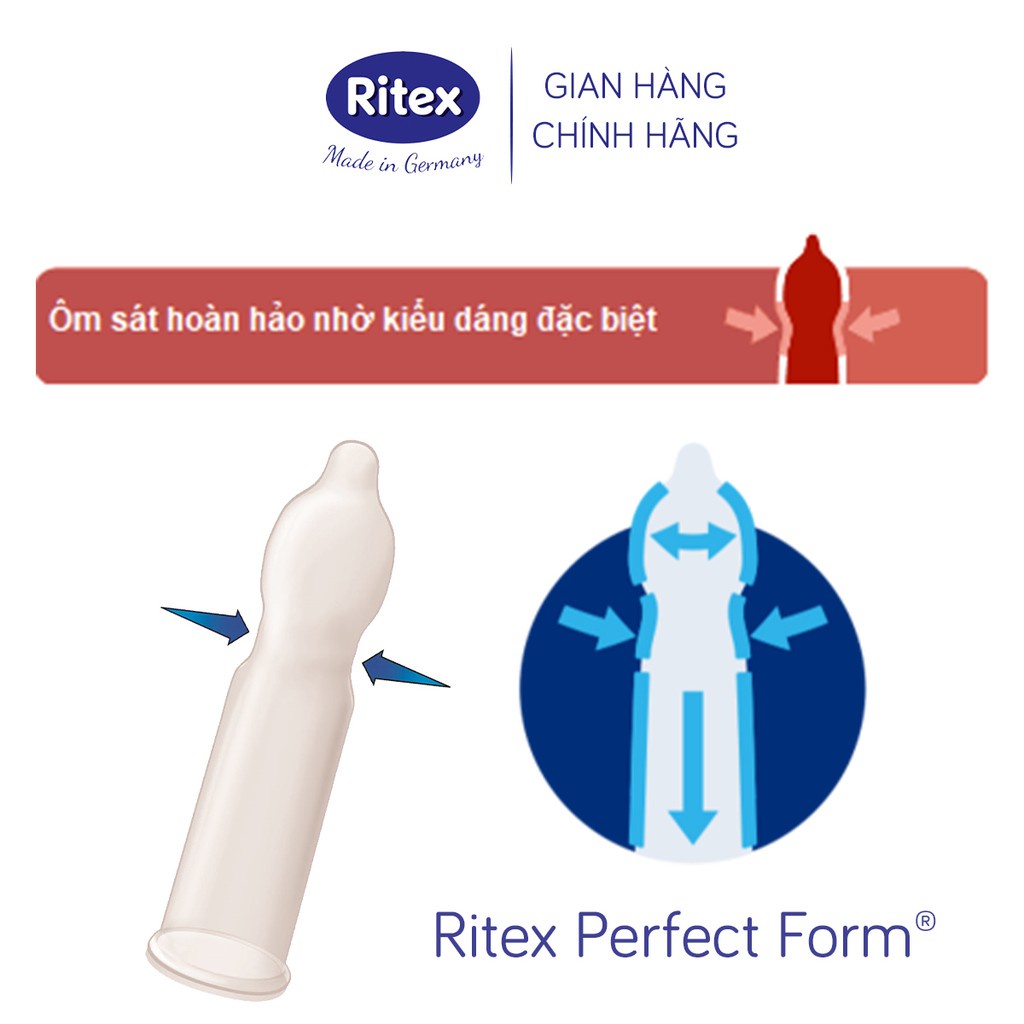 Bao cao su Ritex Feeling ôm sát vừa vặn hộp 8 bao - Hàng nhập khẩu chính hãng