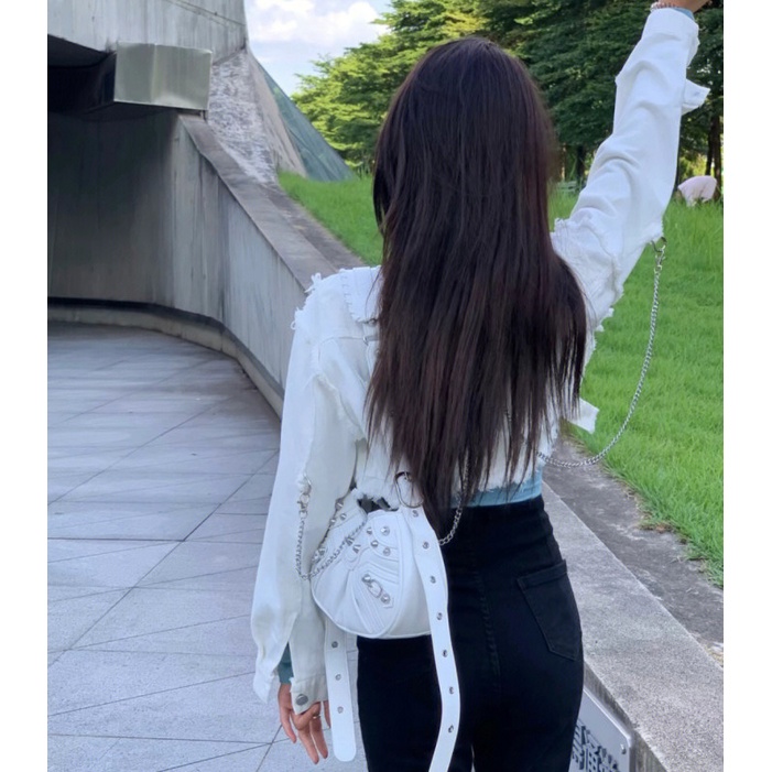 Áo Khoác Denim Ngắn Dáng Rộng Thời Trang Mùa Thu Dành Cho Nữ