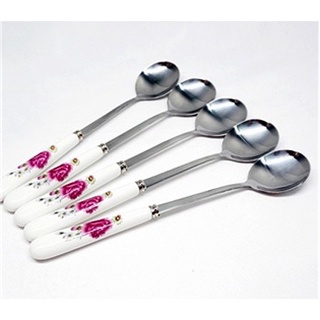 Thìa muỗng inox cán sứ cao cấp