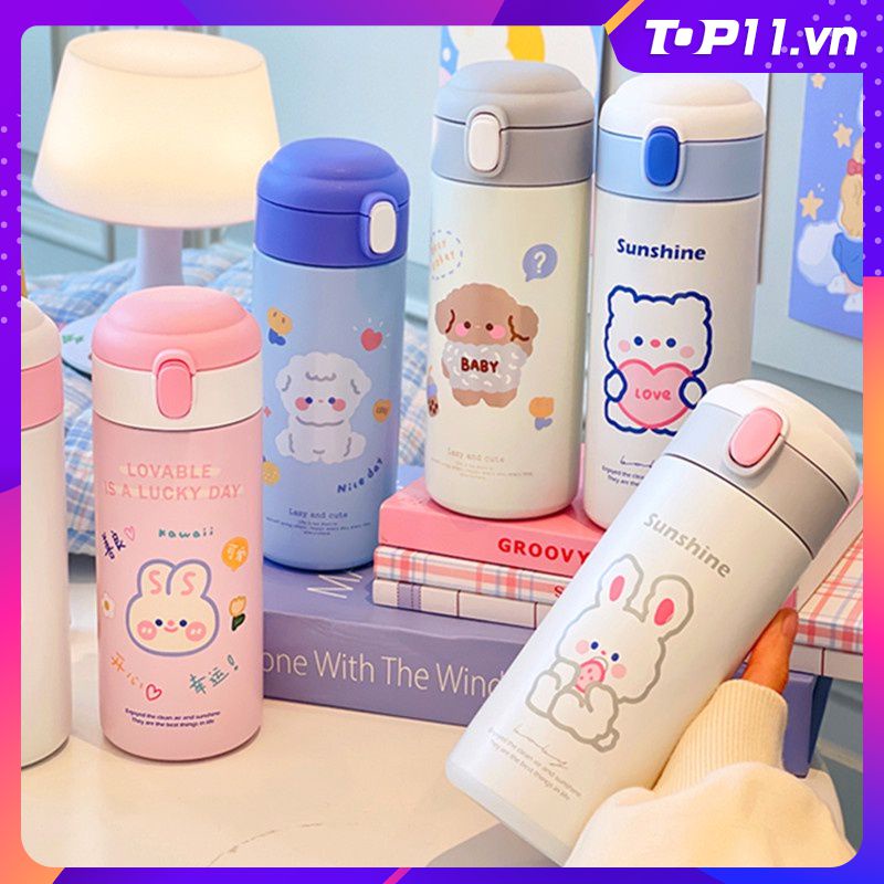 Cốc nước Ly giữ nhiệt nhỏ 380ml có ống hút giữ nhiệt bằng thép không gỉ cho trà nước cà phê