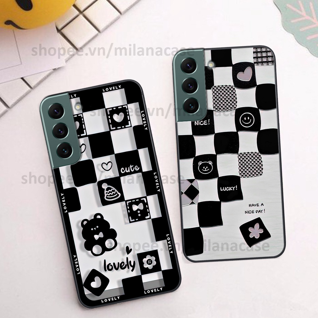 Ốp Samsung S22 / S22 Plus / S22 Ultra / S22+ in hình caro trái tim siêu đẹp, siêu nét đầy phong cách cá tính