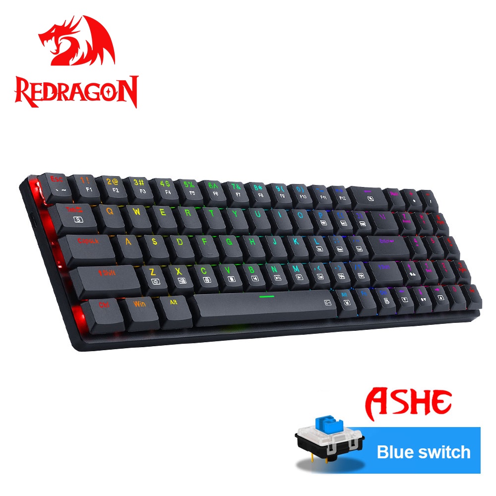 Bàn phím cơ REDRAGON ASHE K626P-KB 78 nút cấu hình thấp có đèn nền RGB thiết kế siêu mỏng
