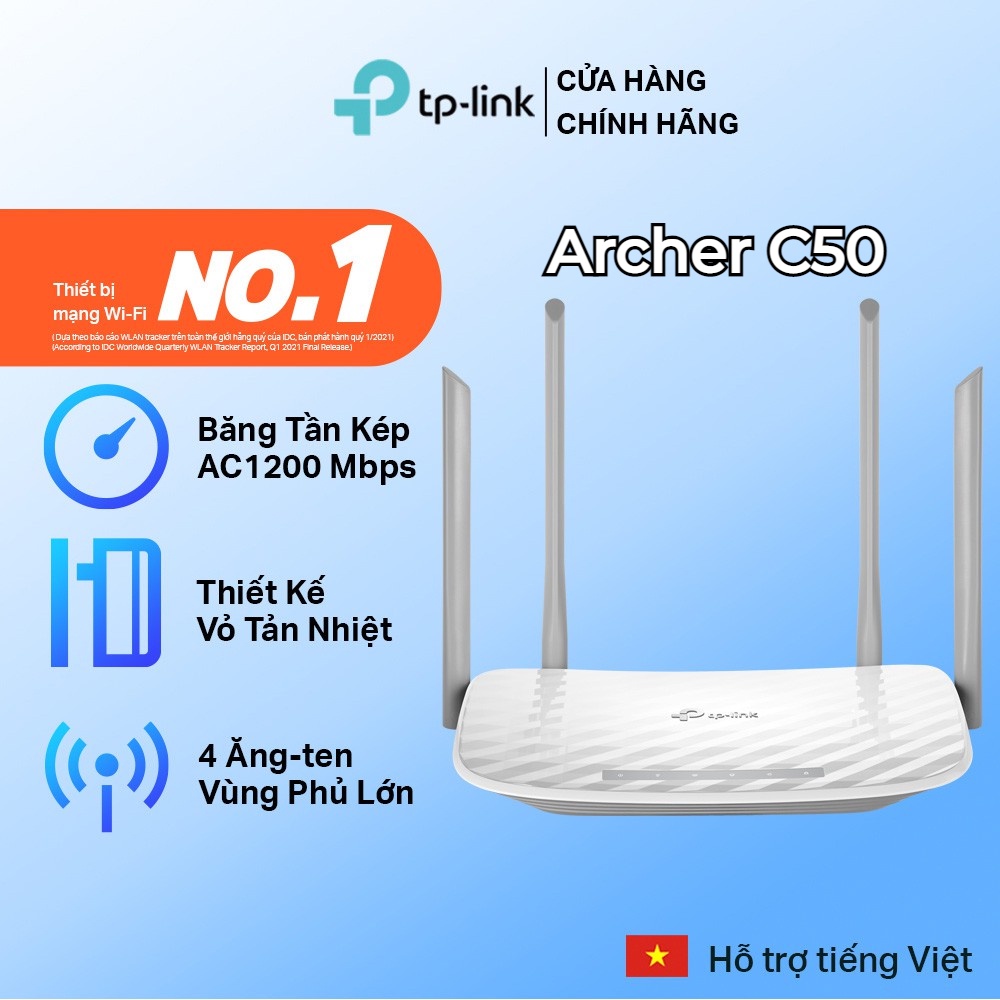 [Nhập 99ELHA giảm 7% max 500K] Router Wifi TP-Link Archer C50