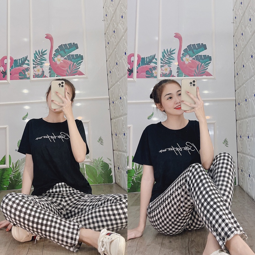 Đồ Bộ Nữ Mặc Nhà Bigsize Đẹp Thun Cotton Nữ Mặc Ngủ Ở Nhà Dễ Thương Quần Dài Cute ...