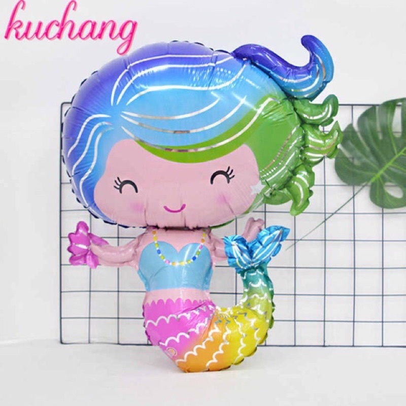 Bóng bay hình nàng tiên cá chibi dễ thương sinh nhật bé gái