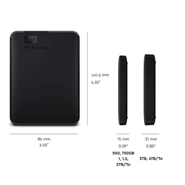 Ổ cứng di động WD Elements 250GB-320GB-500GB-1000GB - Tặng túi chống sốc - Bảo hành 24 tháng | BigBuy360 - bigbuy360.vn