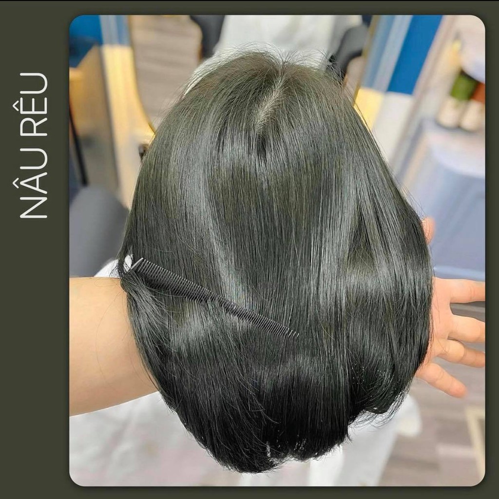 (KHÔNG TẨY100%-XANH RÊU) Thuốc nhuộm tóc RÊU KHÓI lên màu từ nền đen | BigBuy360 - bigbuy360.vn