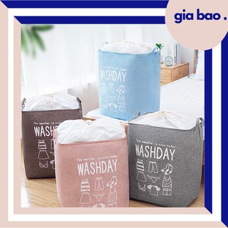 [XẢ KHO] Túi đựng chăn màn, quần áo,... Size lớn vải bố khung sắt có dây rút Washday
