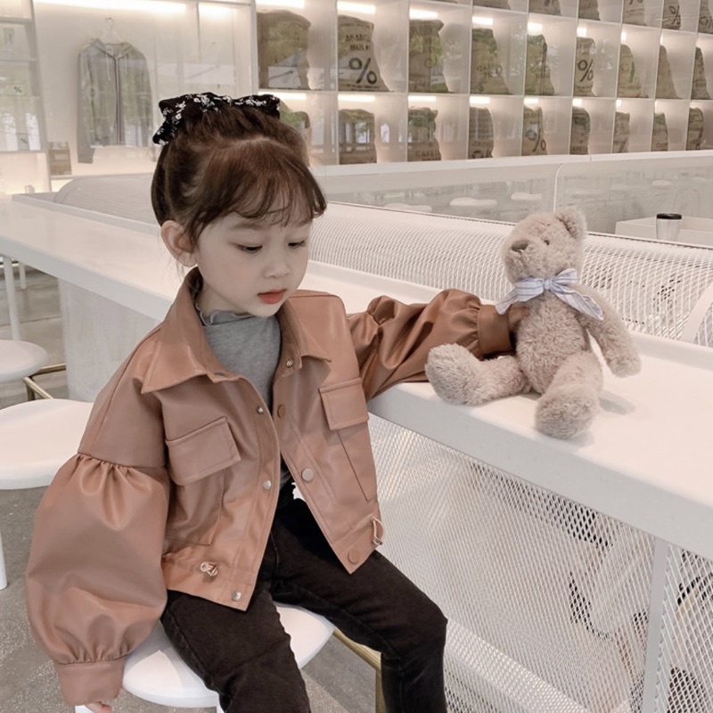 ÁO KHOÁC DA BÉ GÁI XINH XẮN SÀNH ĐIỆU