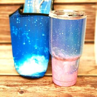 COMBO LY GIỮ NHIỆT GALAXY XANH HỒNG 900ML FULL BỘ