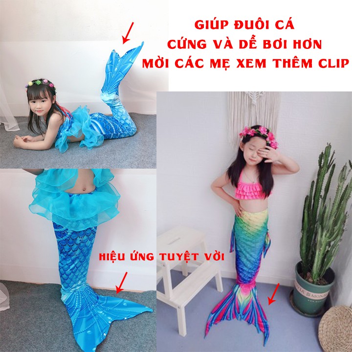 [TỔNG KHO BUÔN] Chân vịt bơi chân bịt nàng tiên cá cho bé phối hợp với áo tắm nàng tiên cá, màu xanh màu hồng  E81