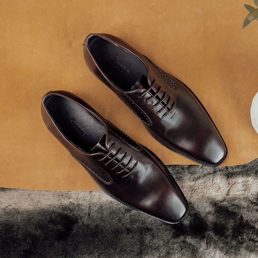 Giày Oxford Nam LAFORCE Quarter Brogue GNLA82.3-CF Tặng Tất Nam Cao Cấp
