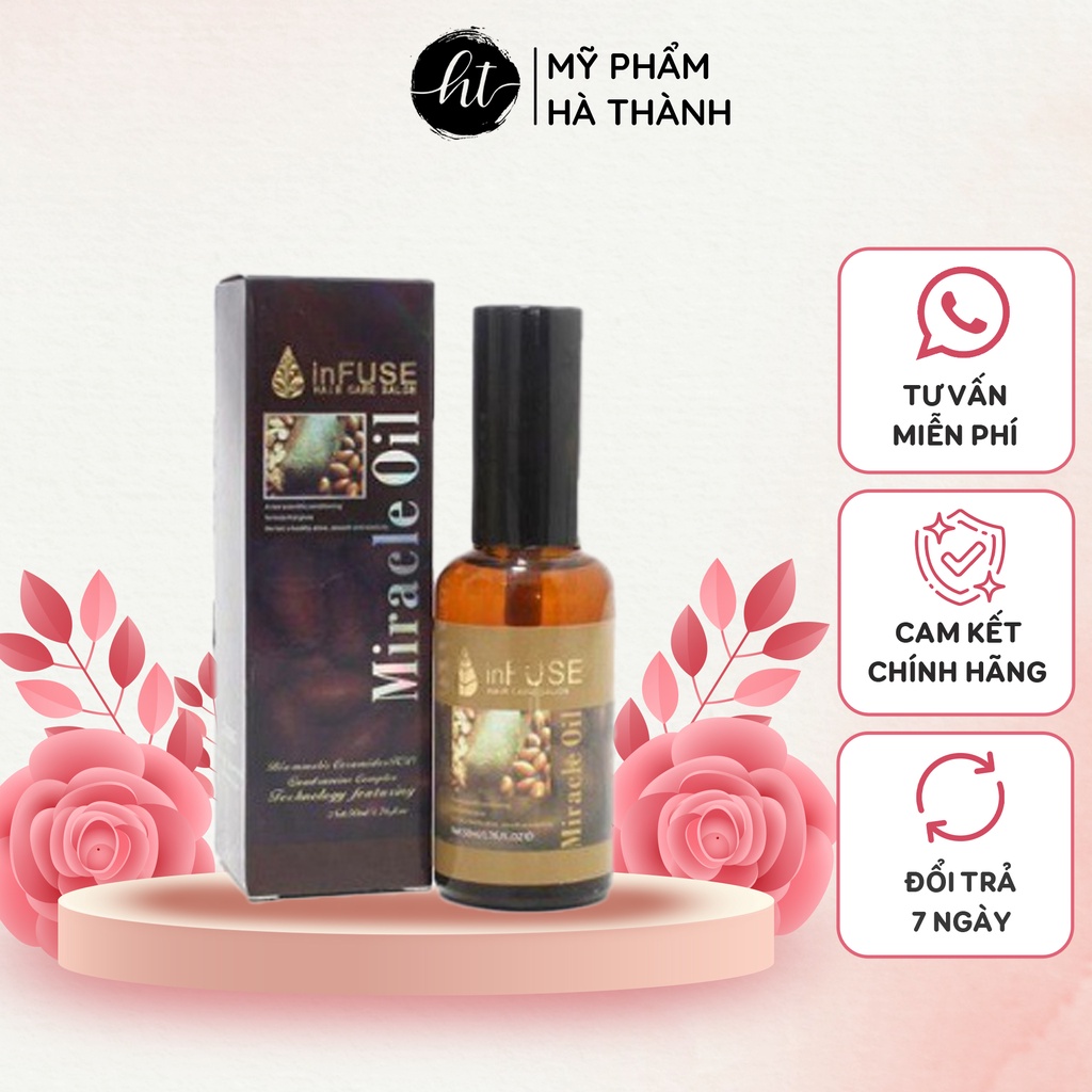 Tinh Dầu Dưỡng Tóc Cà Phê MIRACLE OIL 50ml Suôn Mượt Óng Ả Không Gây Bết Dính - HT043