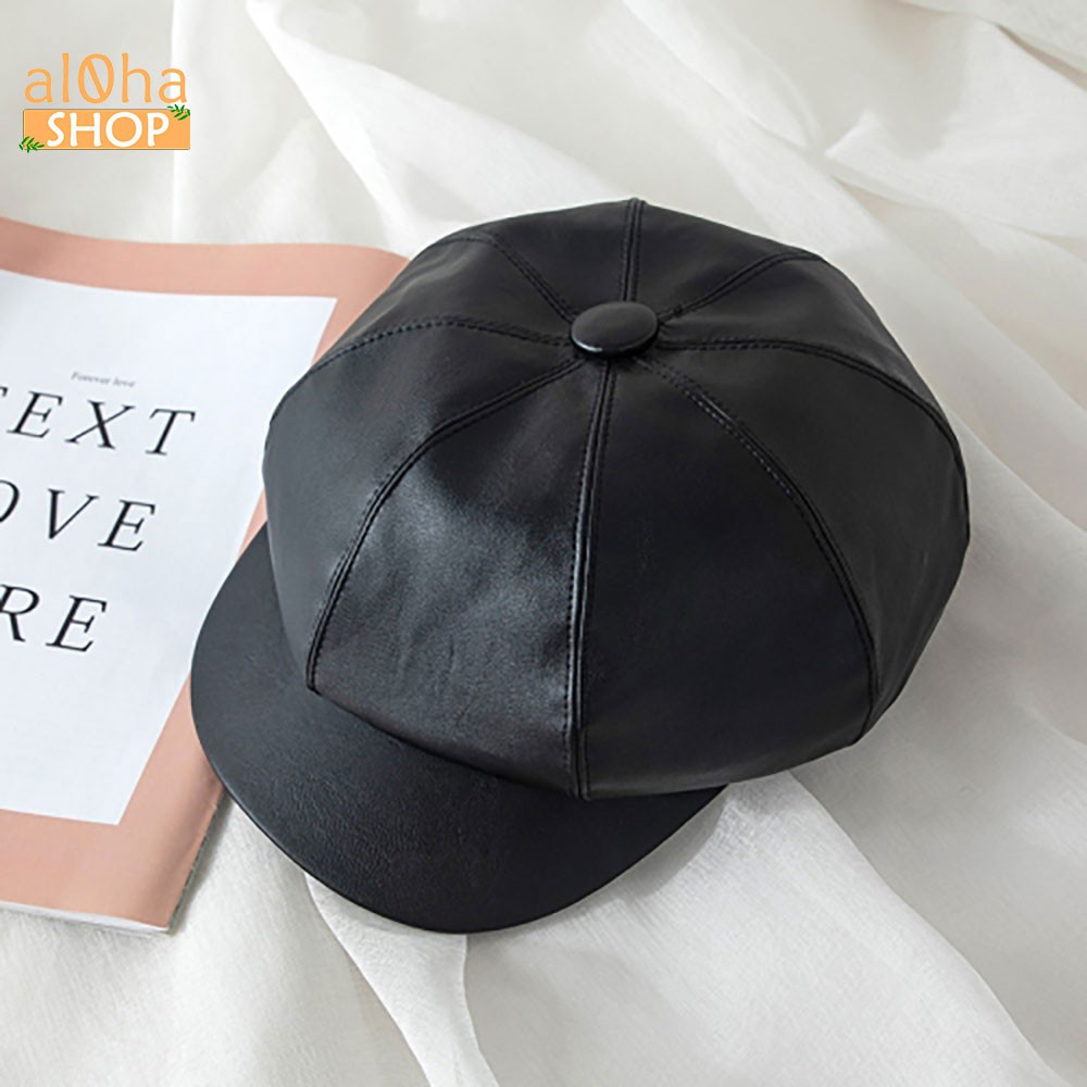 Mũ nồi da bóng trơn - nón beret thuỷ thủ thời trang, phong cách Hàn