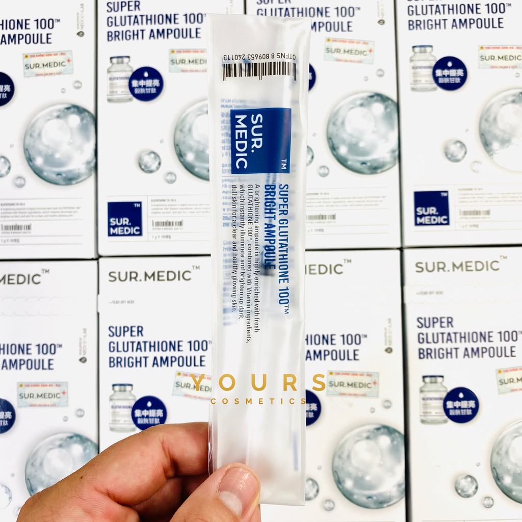 [Auth Hàn] Serum Truyền Trắng Sur.Medic + Super Glutathione 100 Bright Ampoule - Có Chứng Nhận An Toàn Bộ Y Tế