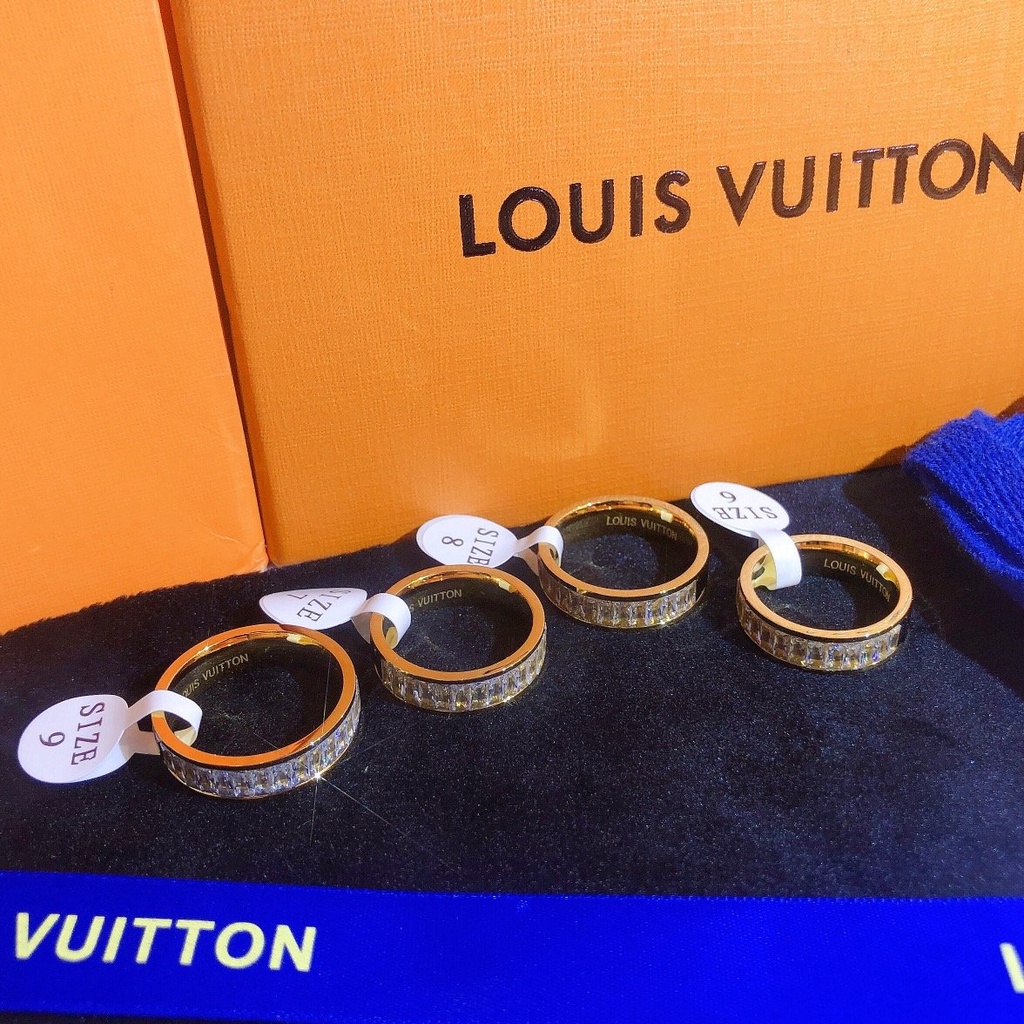 Nhẫn Louis Vuitton Phong Cách Hàn Quốc Đơn Giản Mạ Vàng / Bạc 925 Dành Cho Nữ