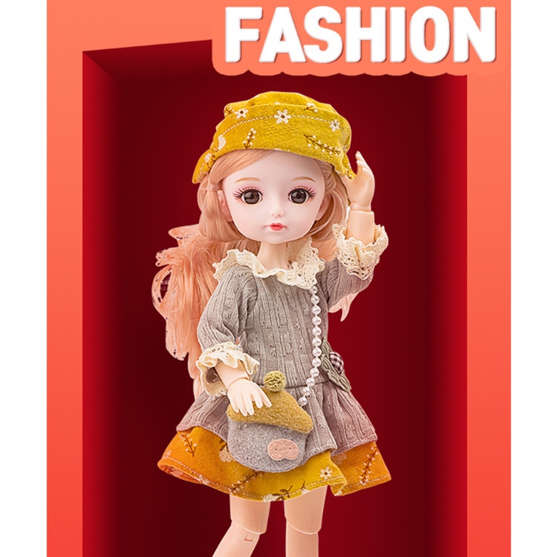 Búp Bê Mắt Nâu 3D 26cm 10 Inch Trang Trí Phòng Bé Gái