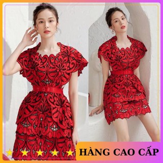 Đầm ôm body đầm dự tiệc đỏ ren cao cấp đầm thiết kế sang trọng MN144