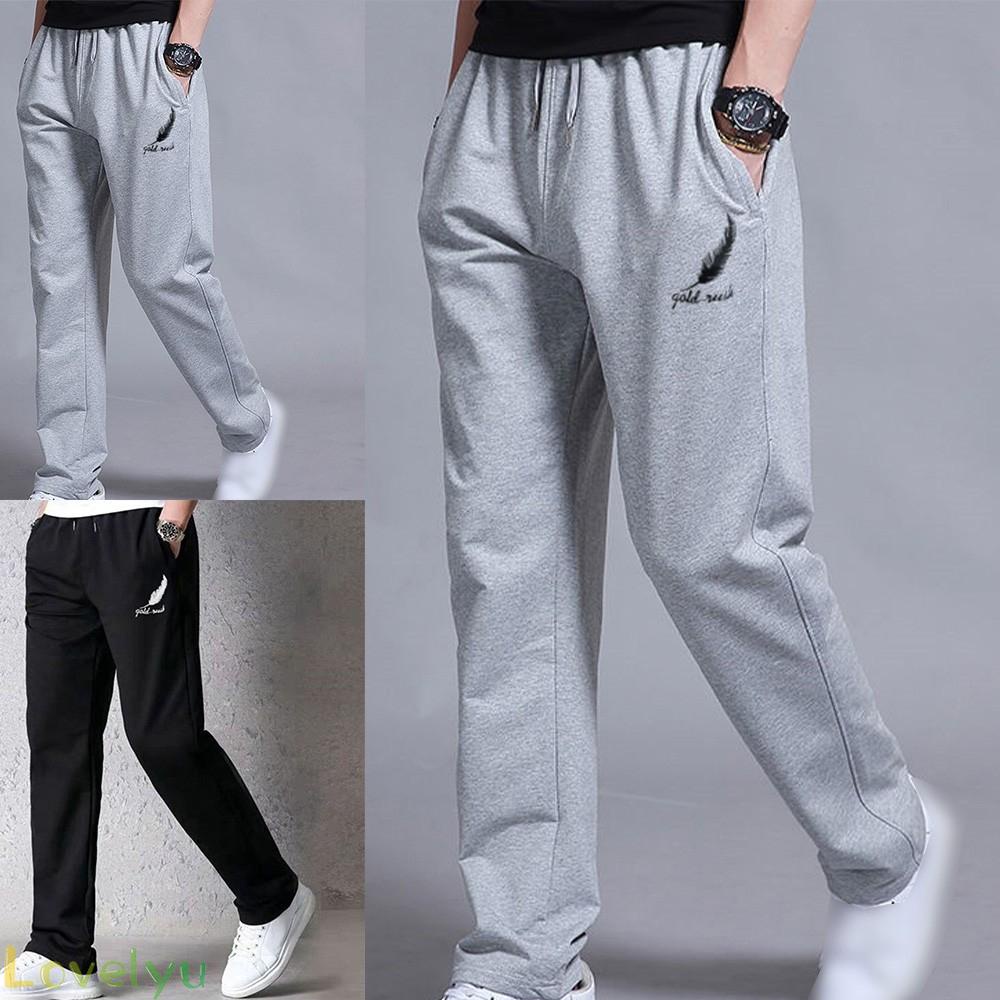 Quần jogger thể thao ống rộng in họa tiết thời trang cho nam