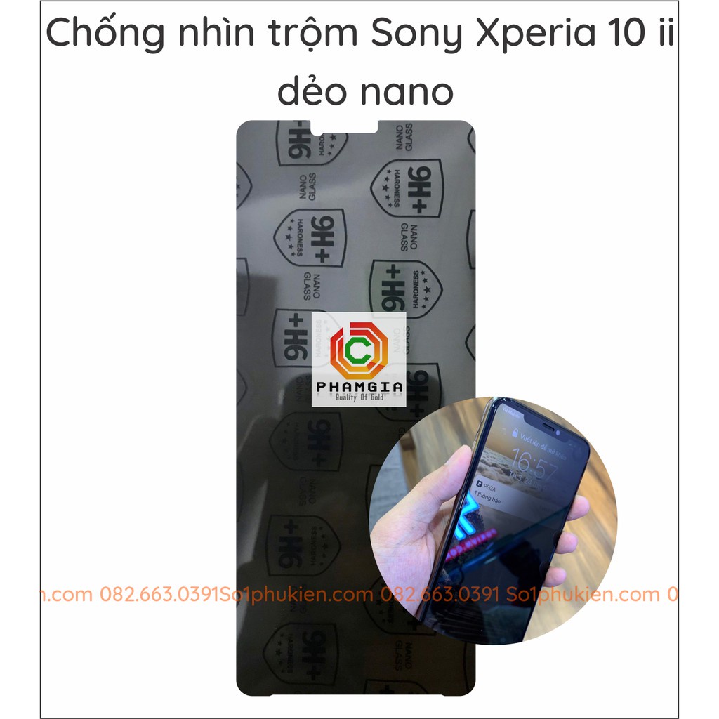 Dán cường lực chống nhìn trộm Sony Xperia 10 ii dẻo nano siêu bền