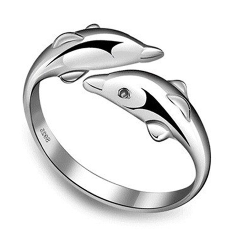 Aifei Jewellery Women Ring Dolphin 925 Sterling Silver R1163