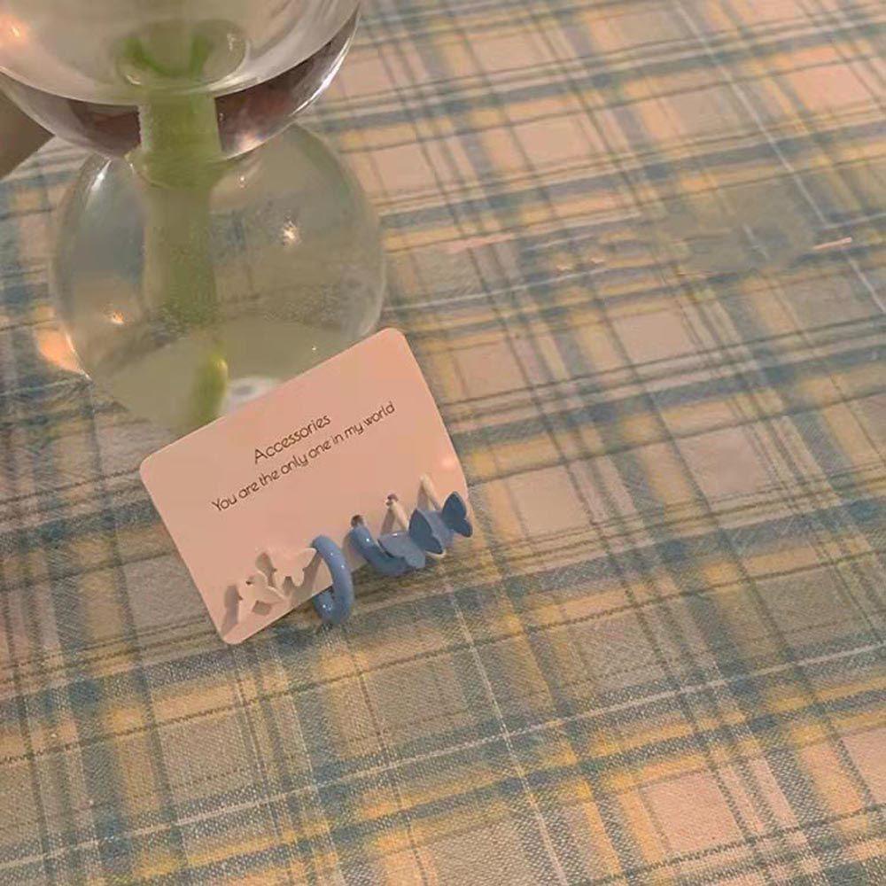 MOCHO Khuyên Tai Vòng Mặt Hình Bướm Màu Sắc Kẹo Ngọt Thời Thượng