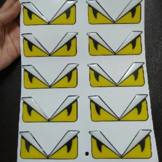 TEM NỔI ĐÔI MẮT CÚ FENDI, DECAL FENDI TRANG TRÍ XE, TEM DÁN XE MÁY, STICK NỔI