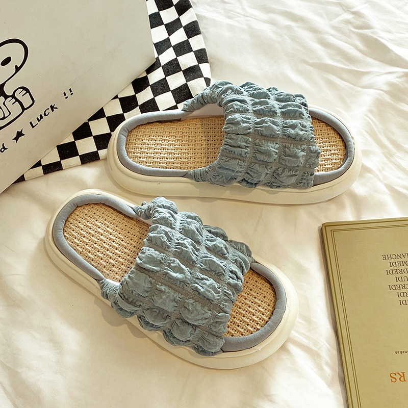 có hàng sẵn Dép Đi Trong Nhà Chất Liệu Cotton Lanh Phong Cách Nhật Bản Cho Cặp Đôi TTH345