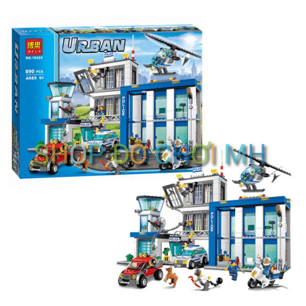 đồ chơi lego xếp hình lắp ráp bela urban 10424 - 890 chi tiết - trụ sở cục cảnh sát