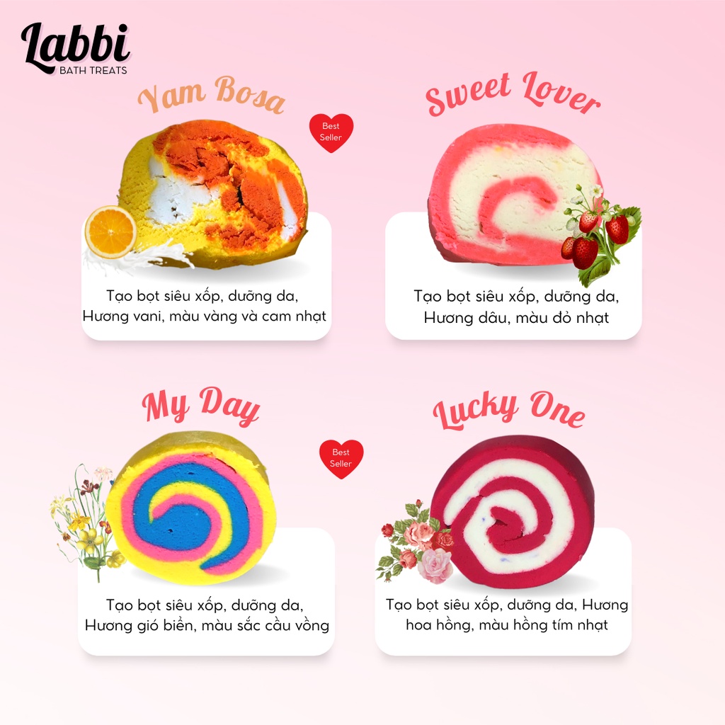 TỔNG HỢP [Labbi] Bubble Bar / Bánh tạo bọt bồn tắm