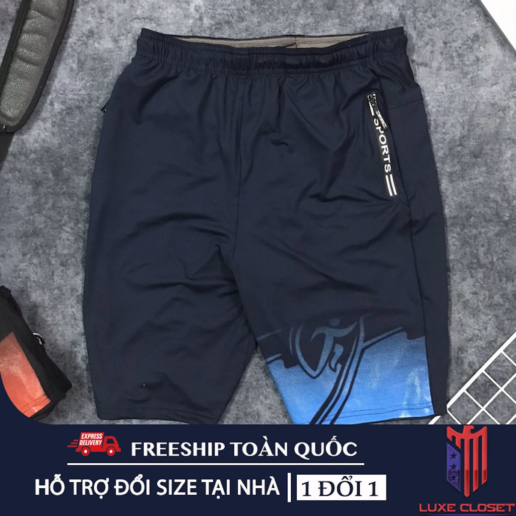 Quần short thun thể thao nam phối hoạ tiết in olympic QSTD009