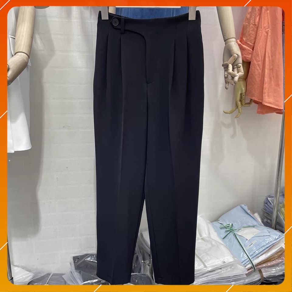 Quần Baggy nữ lưng chun sau cạp tim lồng đai đỉa cá tính phom đẹp màu sắc đen ghi be trắng mã Q0888 Doly | BigBuy360 - bigbuy360.vn