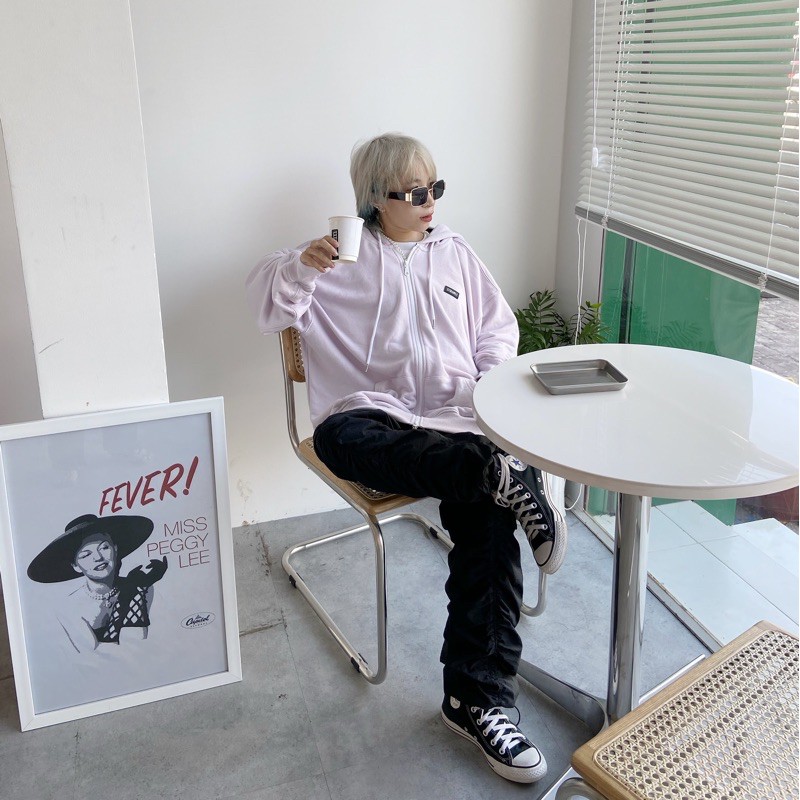 Áo khoác Zip hoodie nỉ bông có túi trong, khoá kéo 2 chiều D’BAKU BASIC LOGO (Tặng kèm túi Tote) | BigBuy360 - bigbuy360.vn