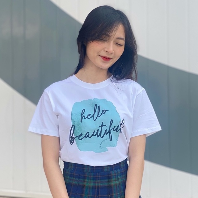 Áo thun Hello Beautiful phông cotton sang xịn mịn HÃNG HALAN