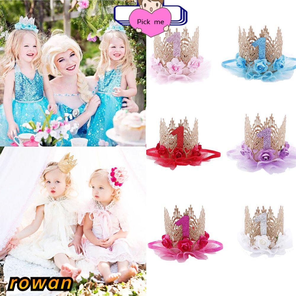 Băng Đô Hình Vương Miện Đính Hoa Nhiều Màu Thời Trang Cho Bé 1 Tuổi