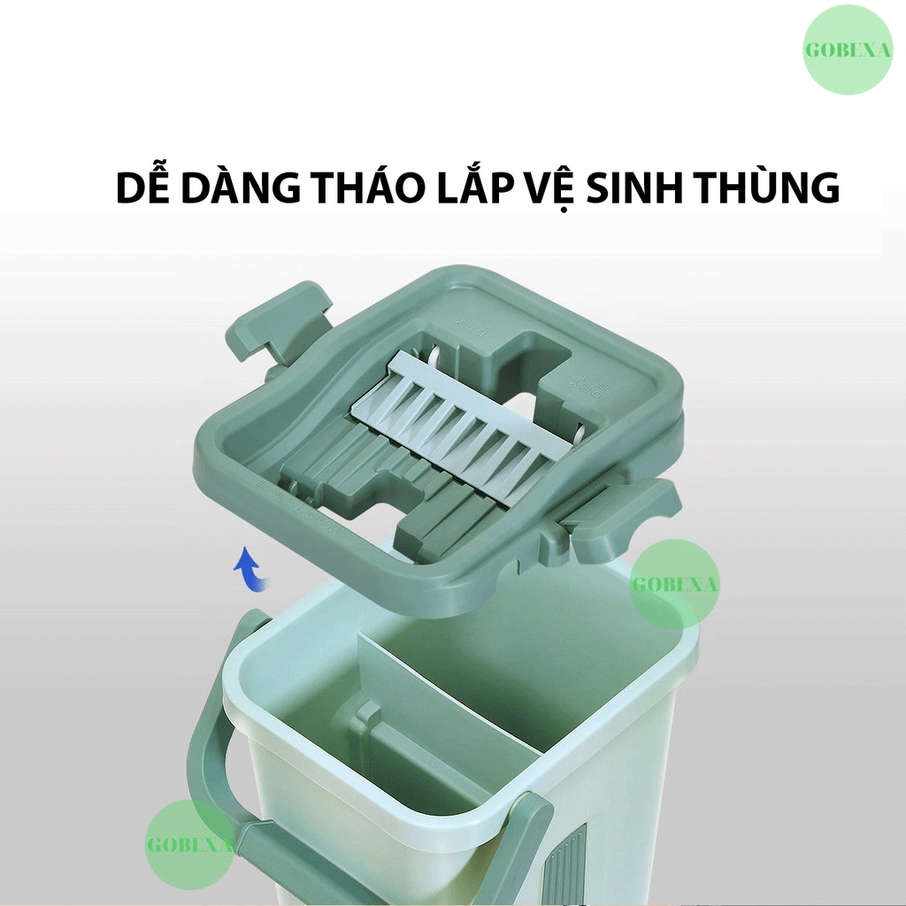 Bộ lau nhà đa năng 2 ngăn giặt vắt riêng biệt, thùng lau nhà thông minh nhỏ gọn