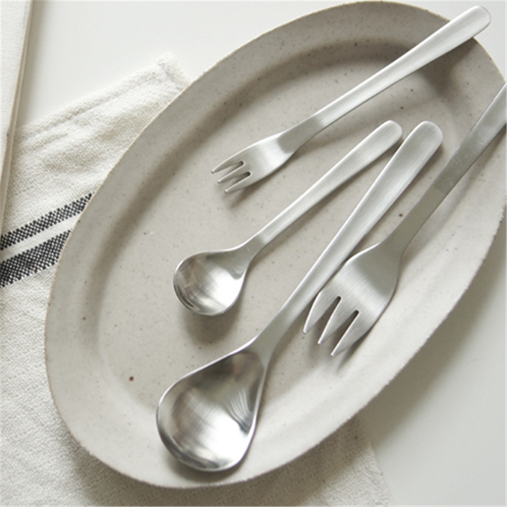 Bộ Muỗng Nĩa Ăn Trái Cây Bằng Thép Không Gỉ Nhiều Màu Sắc