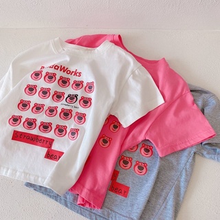 Áo thun tay ngắn chất liệu cotton thời trang mùa hè Hàn Quốc tùy chọn màu sắc cho bé