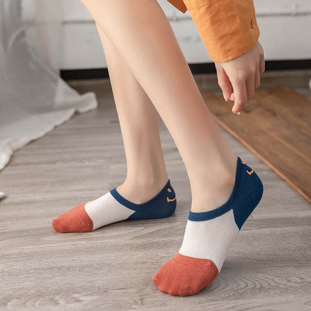Vớ thuyền cotton cổ thấp vô hình không trượt thoải mái nhiều màu dễ thương phong cách hip hop cho nữ