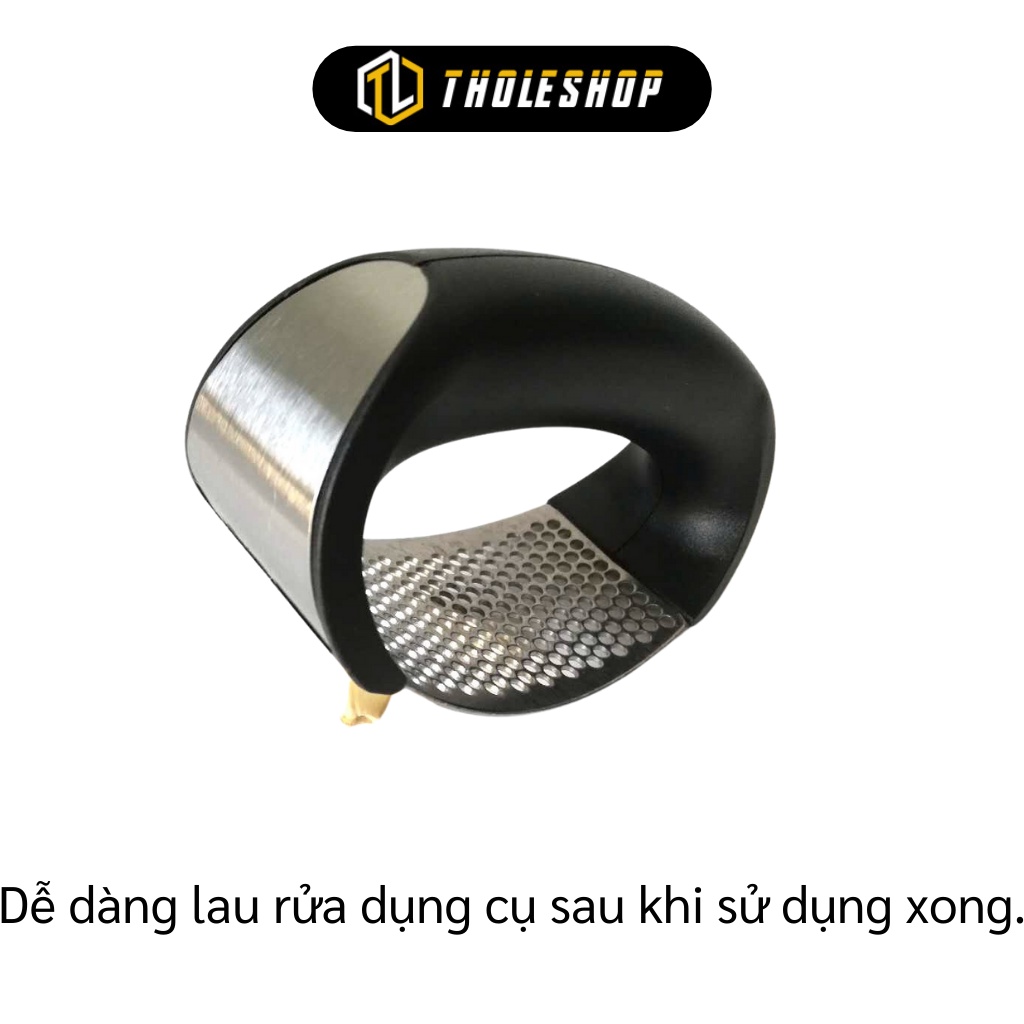 Đồ Ép Tỏi - Dụng Cụ Nghiền, Dập Tỏi, Hành, Gừng Inox Cán Đen Cao Cấp 8282